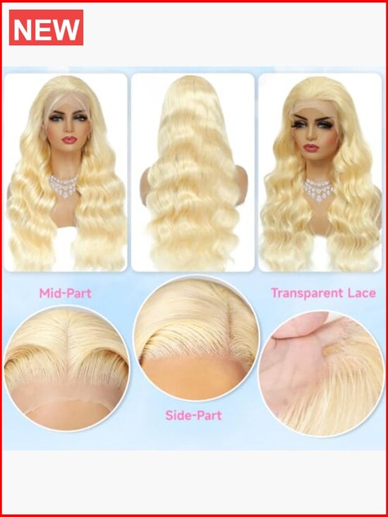 Human Hair 13x6 Lace Front Wig 200 Density Body Wave Glueless Pre Plucked